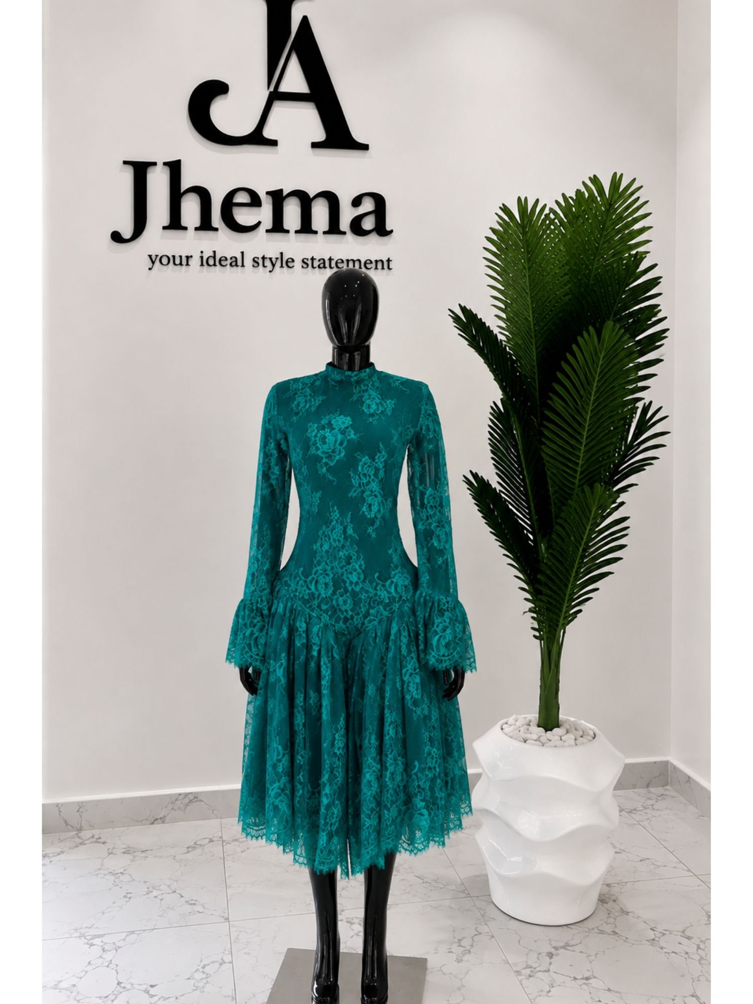 Royal Teal Lace Dress